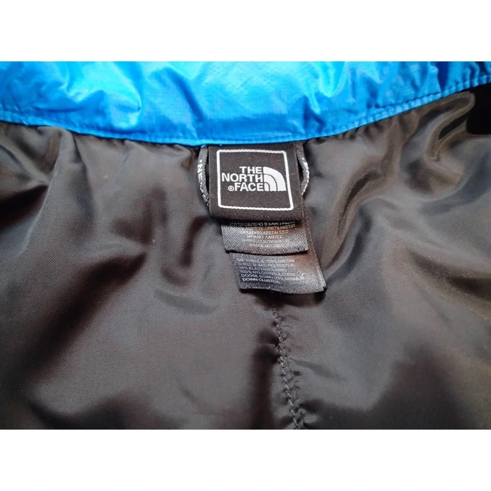 The North Face Puffer Vest Mens Medium Blue Excellent 600 Down Quilted Hybrid
